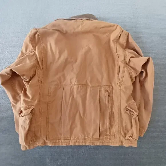 Vintage Pepe Jeans Chore Jacket Mens L Cord Collar Canvas Flannel Lined Barn Y2K - Picture 2 of 11